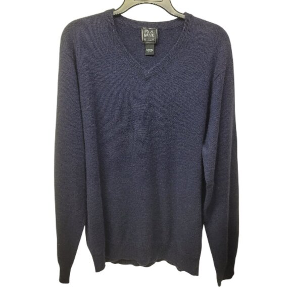 Jos. A. Bank Men's 100% Cashmere Navy Traveler V-Neck Pullover Sweater Size L - Picture 1 of 4